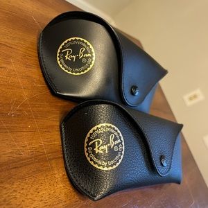 2 premium leather Ray ban cases. No shades inside! thank my siblings.